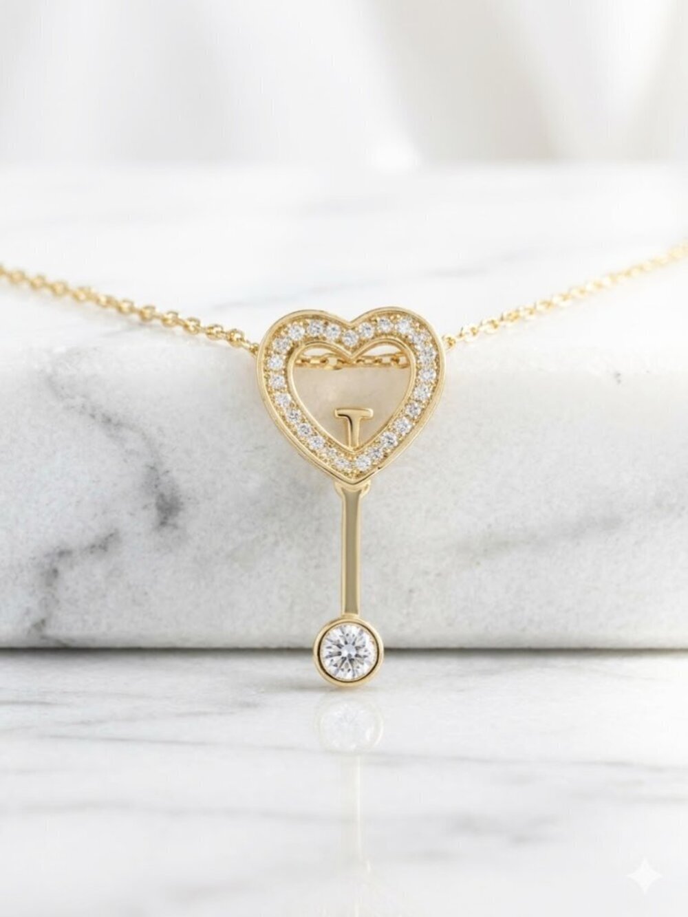 Elegant Heart Drop Necklace - Picture 2 of 8
